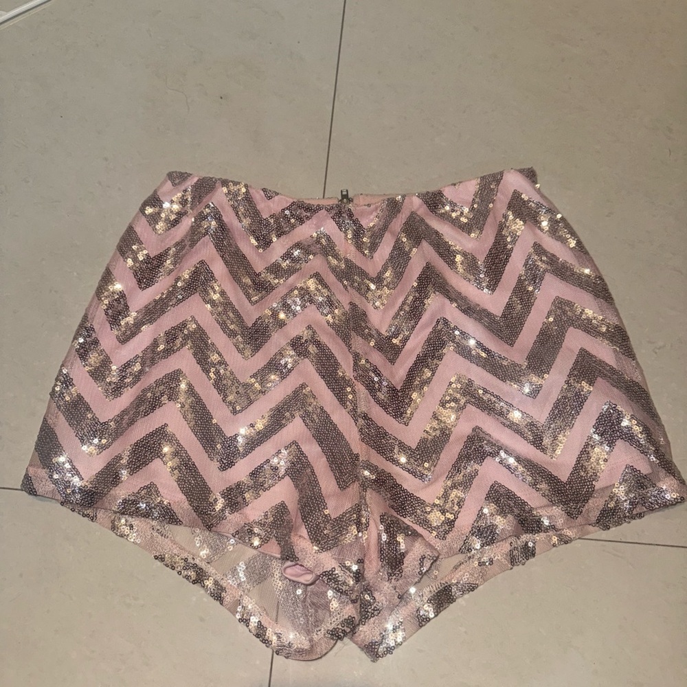 Charlotte Russe High Waist Zigzag Sequin Shorts #hotpants